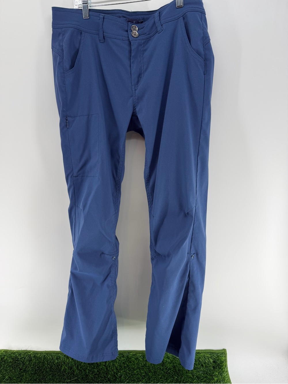 Prana Halle Hiking Pants Blue Straight Leg Roll Up Stretch Zion Size 10 Short - Picture 2 of 6